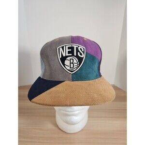 BROOKLYN‎ NETS HAT MITCHELL & NESS NBA CRAZE CUT  SNAPBACK CAP SUEDE RARE